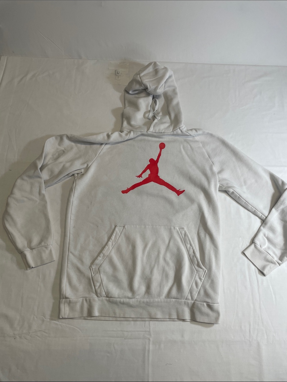 Jordan White Hoodie with Red Jumpman Logo